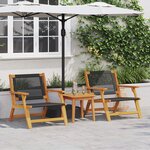 vidaXL Chaises de jardin 2 Pièces noires 76x67x73.5 cm en bois massif d'acacia