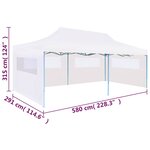 vidaXL Tente de réception pliable avec parois 3 x 6 m Acier Blanc