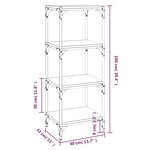 vidaXL Bibliothèque Sonoma gris 40x33x100 cm Bois d'ingénierie acier