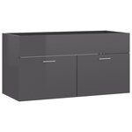 vidaXL Armoire d'évier Gris brillant 90x38 5x46 cm Aggloméré