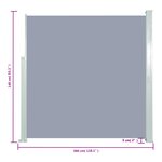 vidaXL Auvent latéral rétractable de patio 140x300 cm Gris