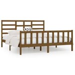 vidaXL Cadre de lit Marron miel Bois de pin massif 200x200 cm