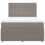vidaXL Sommier à lattes de lit avec matelas Taupe 140x200 cm Tissu