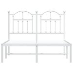 vidaXL Cadre de lit métal avec tête de lit blanc 120x190 cm