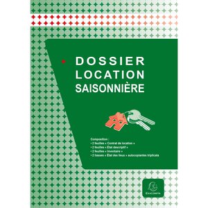 Dossier Location Saisonnière - Vert - X 5 - Exacompta