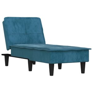 vidaXL Chaise longue bleu velours