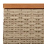 vidaXL Table de jardin beige 70x70x25 cm résine tressée et bois acacia