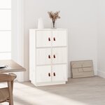 vidaXL Buffet haut Blanc 67x40x108 5 cm Bois massif de pin