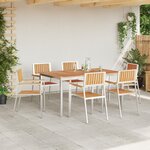 Ensemble de Salle à Manger de Jardin vidaXL 7 Pièces en Bois Massif de Teck