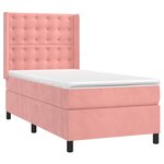 vidaXL Sommier à lattes de lit matelas et LED Rose 90x190 cm Velours