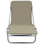 vidaXL Chaises longues pliables lot de 2 Acier et tissu Taupe