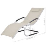 vidaXL Chaise longue avec oreiller Aluminium et textilène Crème