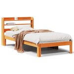 vidaXL Cadre de lit sans matelas cire marron 90x190 cm bois pin massif