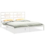 vidaXL Cadre de lit Blanc Bois massif 160x200 cm