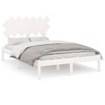 vidaXL Cadre de lit Blanc 120x190 cm Petit double Bois massif