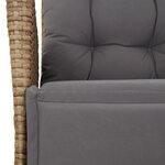 vidaXL Ensemble à manger de jardin coussins 5 Pièces mélange beige rotin
