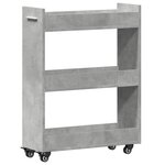 vidaXL Armoire avec roues gris béton 60x22x79 cm bois d'ingénierie