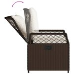 vidaXL Ensemble à manger de jardin 3 Pièces et coussins marron poly rotin