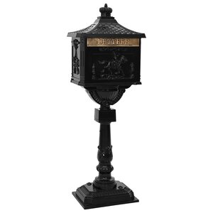 vidaXL Boîte aux Lettres Debout avec porte Noir 42 5 x 29 5 x 117 cm