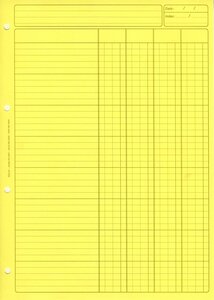 Bloc Audit 4 Colonnes + entête 297X210 80 Pages Jaune ELVE