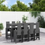 vidaXL Ensemble de bar de jardin 9 Pièces gris bois de pin massif
