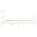 vidaXL Cadre de lit avec tête de lit blanc 160x200 cm bois massif