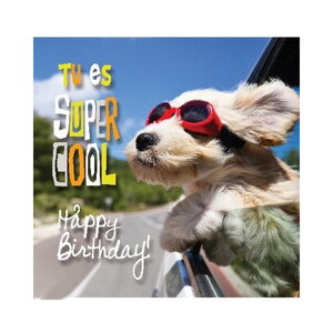 Carte de voeux effet 3d - anniversaire - tu es super cool happy birthday