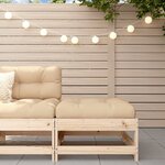 vidaXL Repose-pied de jardin avec coussin bois de pin massif