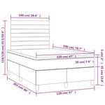 vidaXL Sommier à lattes de lit avec matelas Gris foncé 120x200cm Tissu