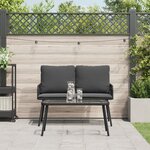 vidaXL Ensemble de salle à manger jardin avec coussins en poly rattan noir