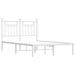 vidaXL Cadre de lit métal avec tête de lit blanc 120x190 cm