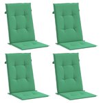 vidaXL Coussins de chaise de jardin à dossier haut lot de 4 vert tissu