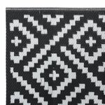 vidaXL Tapis d'extérieur blanc et noir 140x200 cm PP