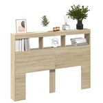 vidaXL Armoire tête de lit avec LED chêne sonoma 140x17x102 cm