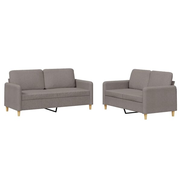vidaXL Ensemble de canapés 2 Pièces avec coussins Taupe Tissu