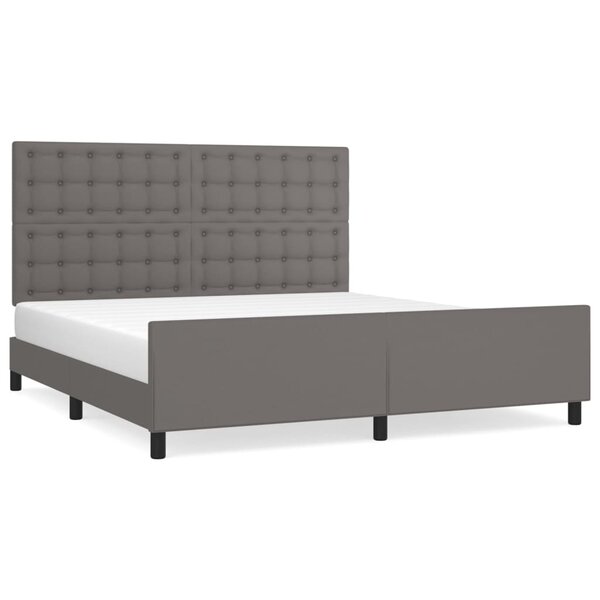 vidaXL Cadre de lit avec tête de lit Gris 180x200 cm Similicuir