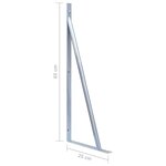 vidaXL Supports pour poteau de clôture 2 Pièces Acier galvanisé