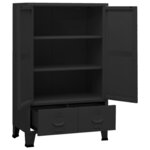 vidaXL Coffre de rangement industriel Noir 70x40x115 cm Métal