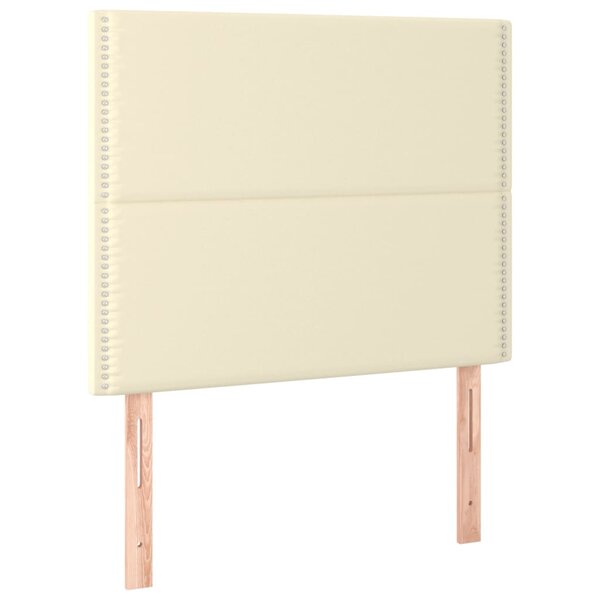 vidaXL Têtes de lit 2 Pièces Crème 80x5x78/88 cm Similicuir