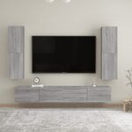 vidaXL Meubles TV muraux 2 Pièces Sonoma gris 30 5x30x110 cm