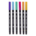 Marqueurs Apli Double Ended Aquarelle - 1-4mm et 1mm - Tons Pastel - Encre à Base d'Eau - Miscible - Pack 6 Couleurs