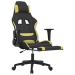 vidaXL Chaise de jeu de massage avec repose-pied Noir et vert clair