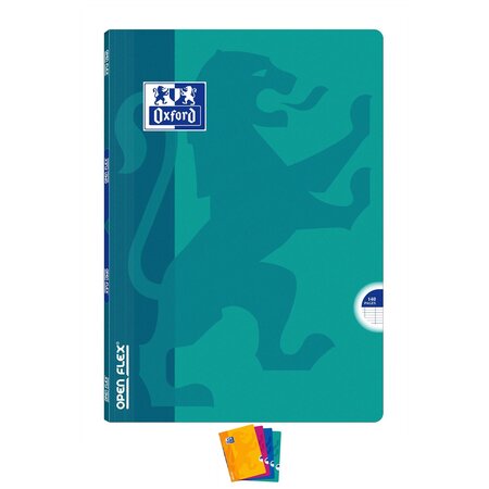 Cahier OPENFLEX agrafé A4 140 pages grands carreaux 90g coloris aléatoire OXFORD