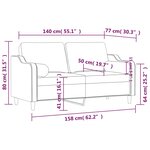 vidaXL Canapé 2 places avec oreillers décoratifs taupe 140 cm tissu