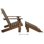 vidaXL Chaise de jardin Adirondack 2 places repose-pied sapin marron