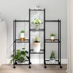 vidaXL Jardinière avec roues 83x25x103 5 cm Noir Fer