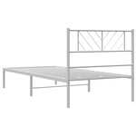 vidaXL Cadre de lit métal sans matelas avec tête de lit blanc 75x190cm