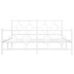 vidaXL Cadre de lit métal avec tête de lit/pied de lit blanc 160x200cm