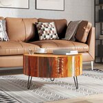 vidaXL Table basse ronde Bois massif de récupération