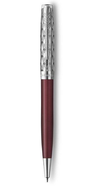 PARKER Sonnet Premium Stylo bille  métal et laque Rouge  Recharge noire pointe moyenne  Coffret cadeau